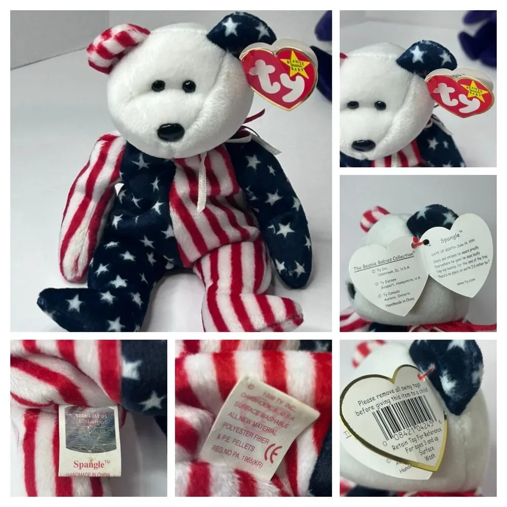 Vintage Collection of Ty Beanie Baby Bears. Spangle,Patriot,Erin,B.B. Bear - Picture 10 of 12